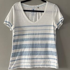 Tommy Bahama Blue Patterned White Tee